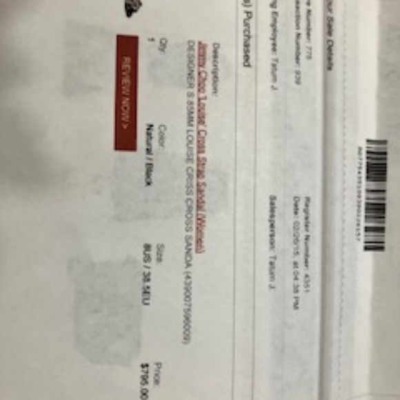 Jimmy Choo London "Louise" Cross Strap Sandal (Women's size 8M) - Picture 9 of 9